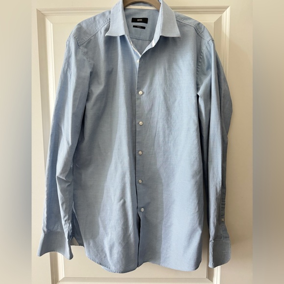Boss Other - BOSS - Slim-fit shirt in  blue geometric-print Size 42 16 1/2